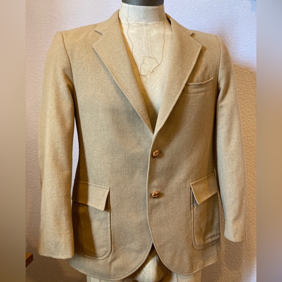 Vintage Camel Wool Blazer Jacket Derby of San Francisco - Picture 3 of 13